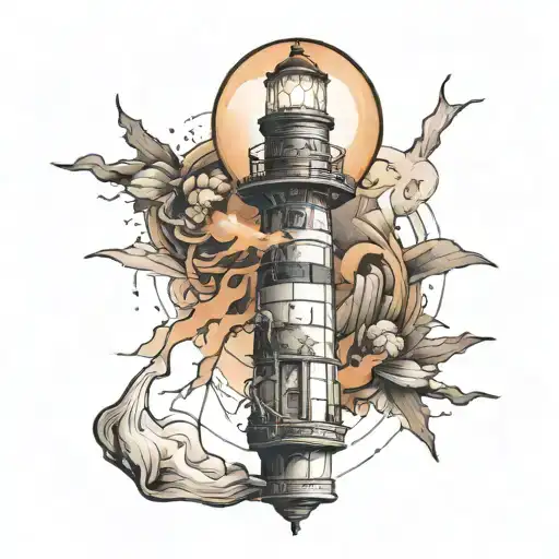 A Lighthouse Growing From A Broken Lightbulb
