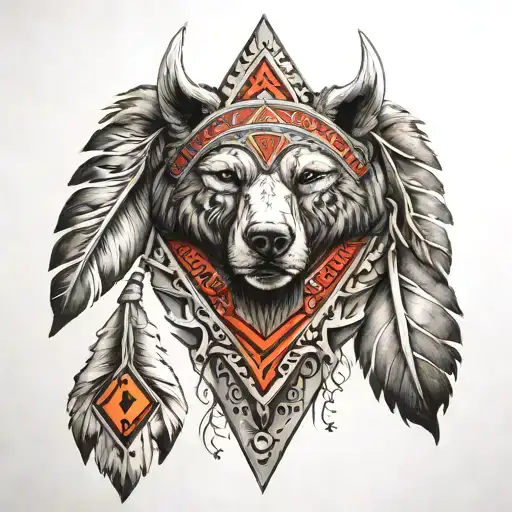 Native American Arrowhead With Bear Claw