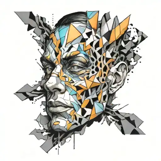 Psychedelic Fractured Face Forearm