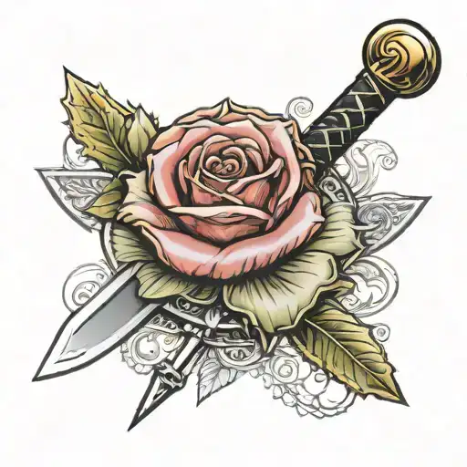 Rose Claymore With A Scabbard