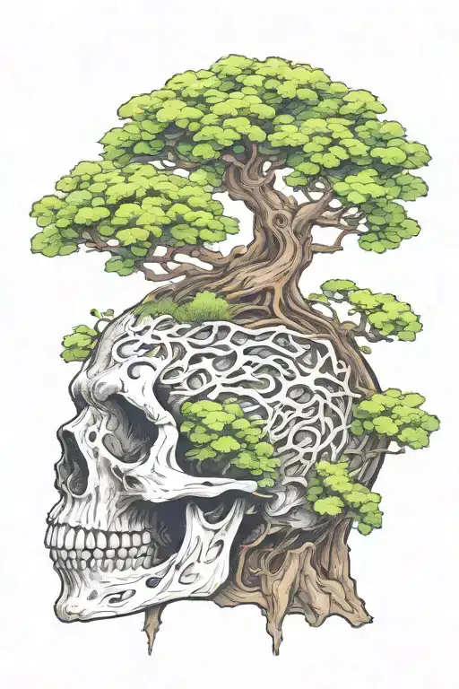 Bonsai Growing Out Of Skull