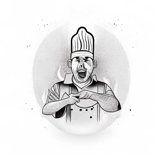 Chef With Crazy Eyes And Fire Arrownd