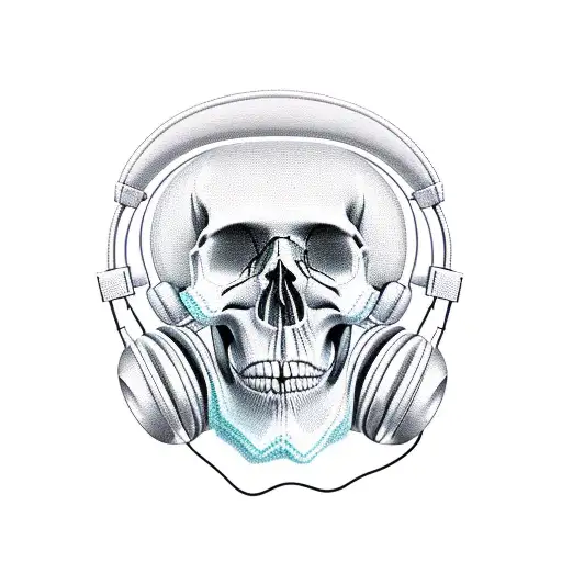 Skull With Headphones On