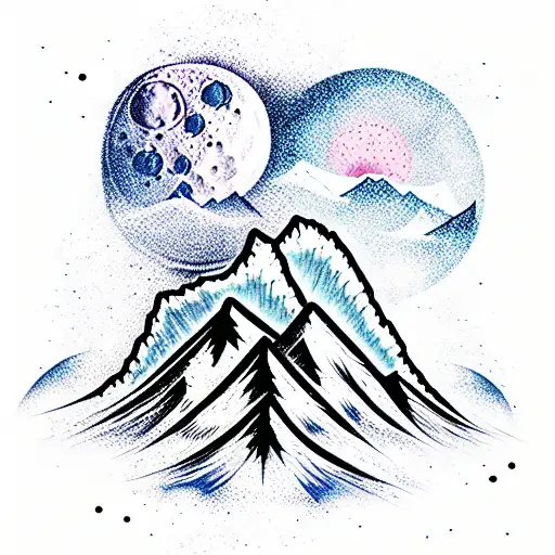Mountains Moon
