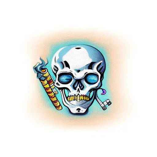 Skeleton Smoking A Cigarette