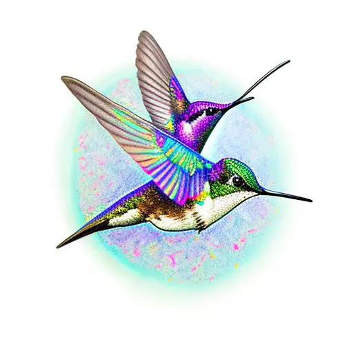 Hummingbird And Flower