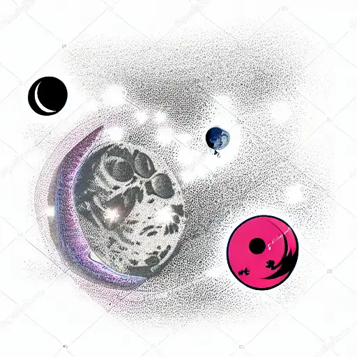 Futuristic Astronout Floating In Space With The Moon In The Back