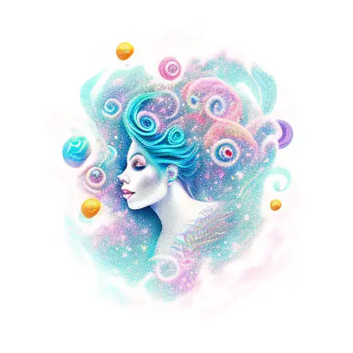 Mermaid With Universe In Her Hair
