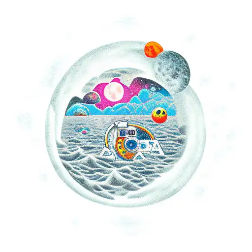 Astronaut Moon Ocean