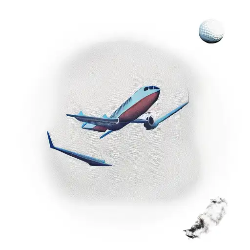 Plane Flying Over A Golf Course