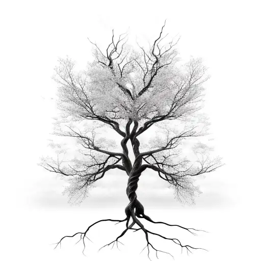 A Tree With Roots Reaching Deep Into The Earth And Branches Stretching Towards The Sky