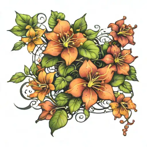 Gemini Constellation Morphing Into Flower Climbing Vine