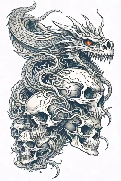 Make Me A Arm Tattoo Sleeve With Dragons Skull