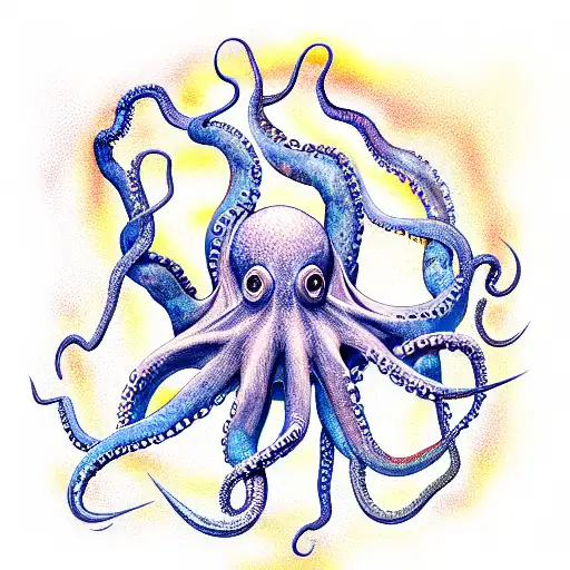 Octopus Emerging Through Doorway From Space