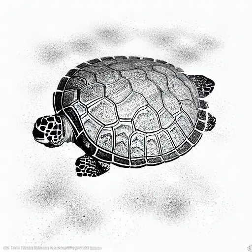 Composition Turtle Underwater Sunshine Epic 3D Coral Black N White
