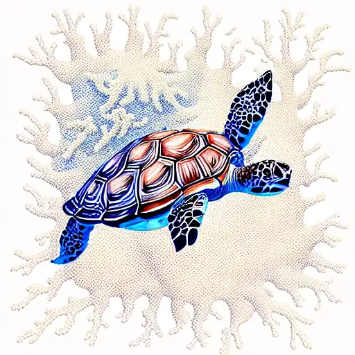 Turtle Underwater Sunshine Epic 3D Coral