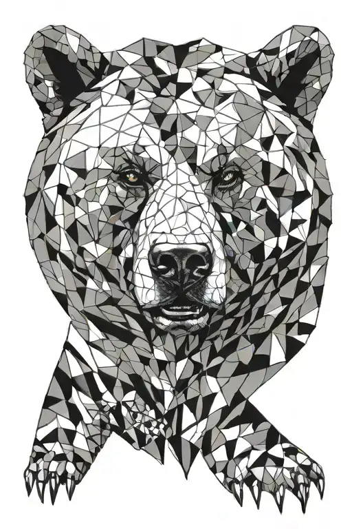 Geometric Bear With Sharingan Eyes
