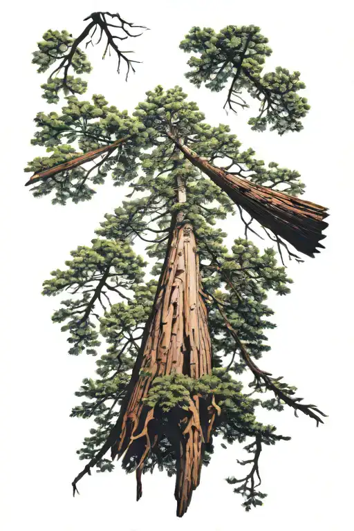 Redwood Forest Looking Up From Ground