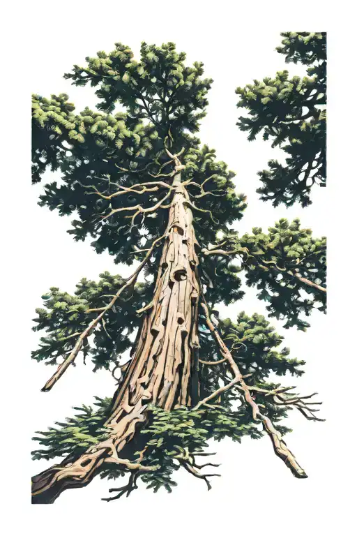 Redwood Forest Looking Up From Ground