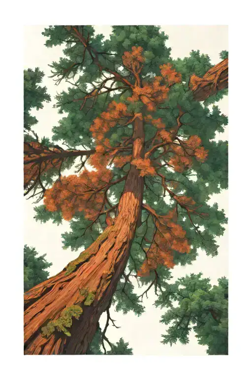 Redwood Forest Looking Up From Ground