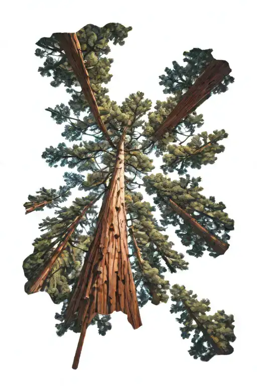 Redwood Forest Looking Up From Ground