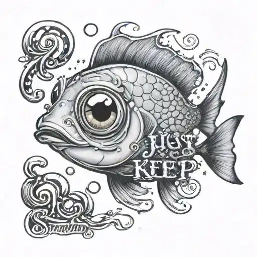 Cute Gothic Baby Dory With The Words Just Keep Swimming
