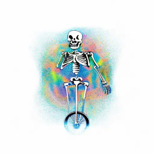 Skeleton On Unicycle