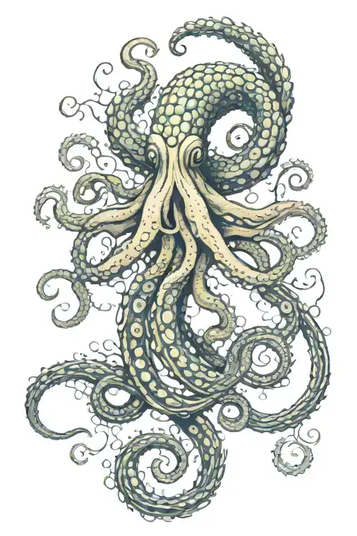 Long Tentacle Kraken Mythical Ornate Squid