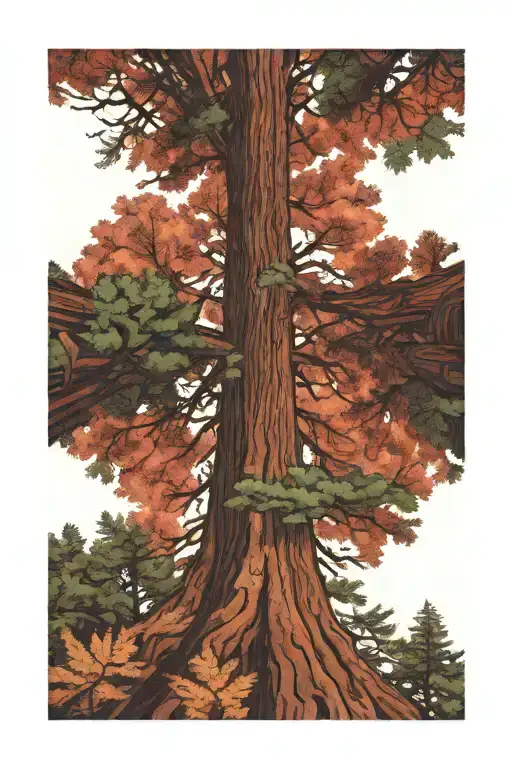 Redwood Forest Looking Up From Ground