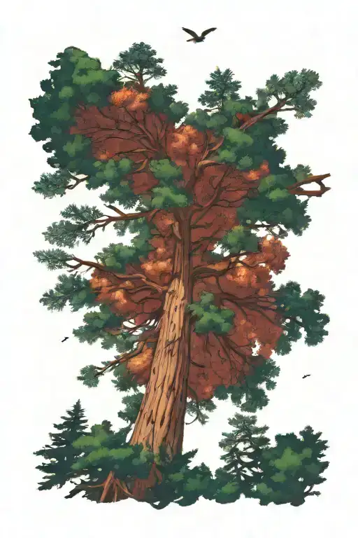 Redwood Forest Looking Up From Ground