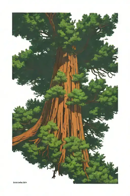 Redwood Forest Looking Up From Ground