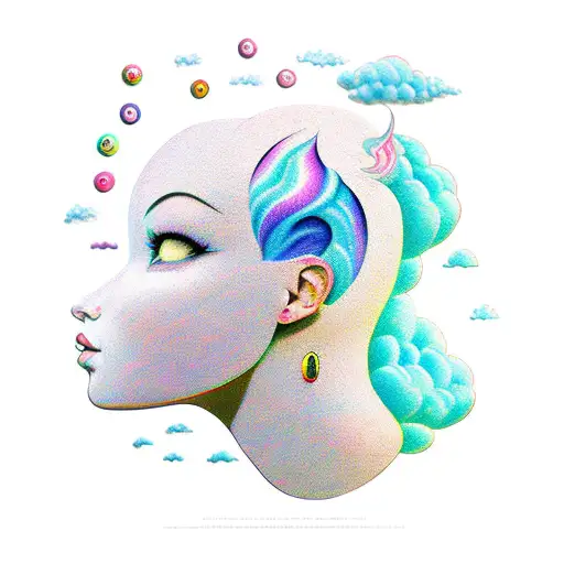 Girl Storm Cloud Head Book Rainbow