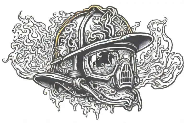 Charred And Melted Firefighter Helmet