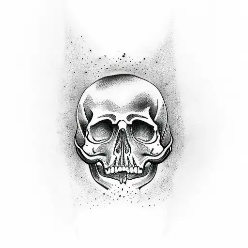 A Vanitas Art Inspired Tattoo Featuring An Hourglass And A Skull In Dotwork Style