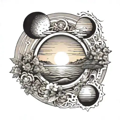 Sunrise And Sunshine In One Circle