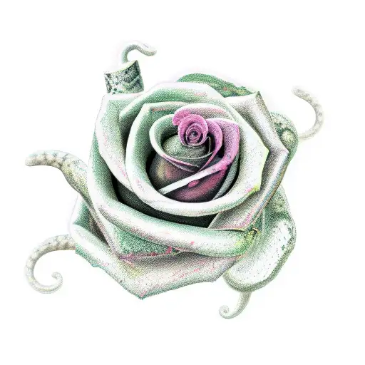 A Rose With A Snake Wrapped Around It It