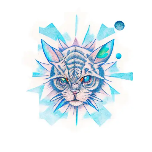 Black Background And Many Small Blue Tattos