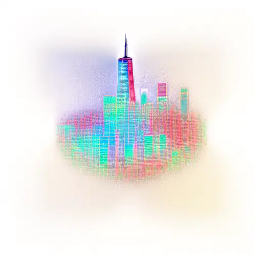 A Silhouette Of The Chicago Skyline With Circuitry Patterns Flowing Through The Buildings