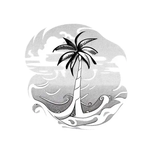 Palm Tree With Waves