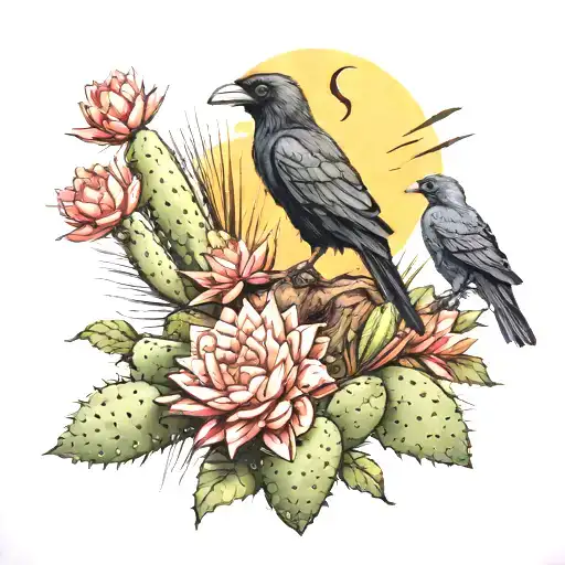 Cactus And Raven