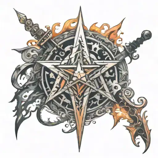 Flame Pentagram Sword