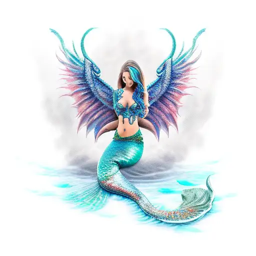 Mermaid With Dragon Wings