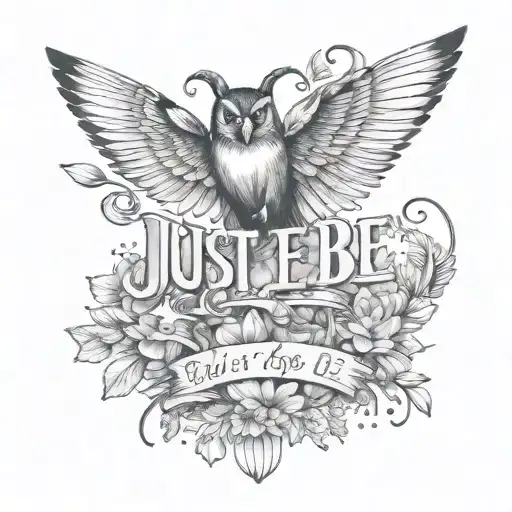 Just Be Quote Written Across Front Of Right Shoulder No Animals