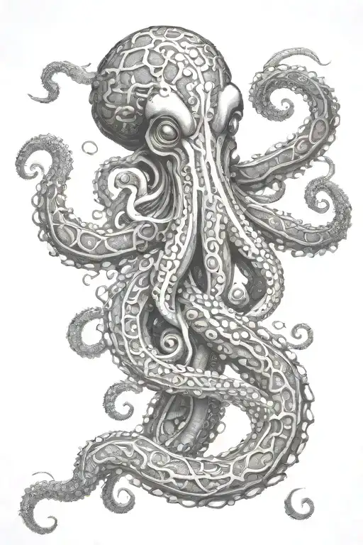 Long Tentacle Kraken Mythical Ornate Squid