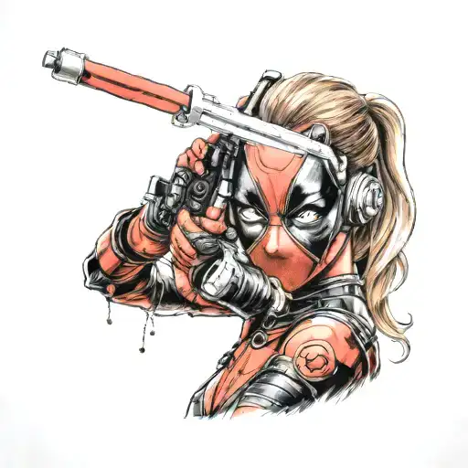 Deadpool And Lightsaber Beautiful Girl Eyes