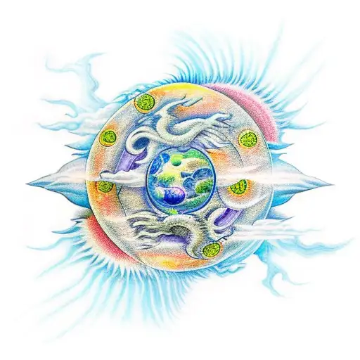 3 Dragons Around Sun