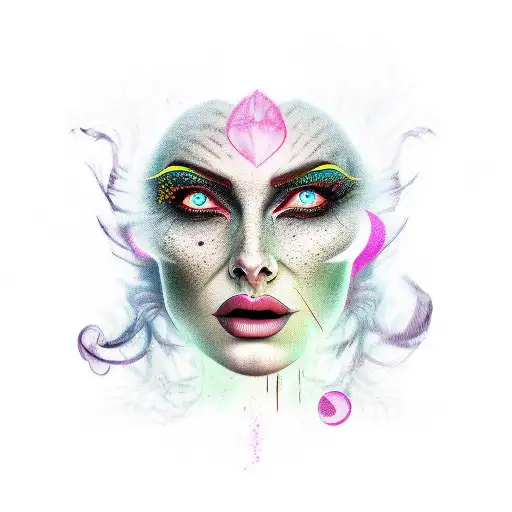 Evil Beautiful Woman Face