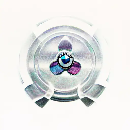 Bmw Car With A Lucky Four-leaf Clovers