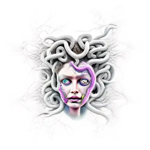 Medusa With Cracked Face