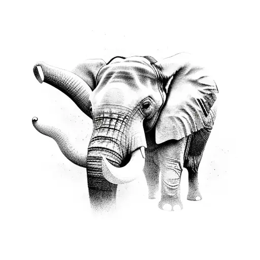 A Realistic Depiction Of An Elephant Dj Mixing Music At A Bar